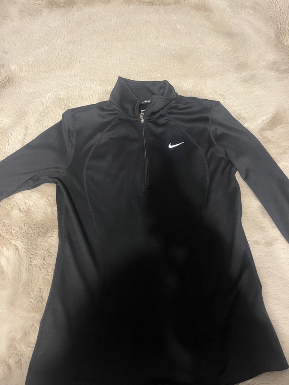 Nike Black Dri-FIT Running Pullover with White Logo